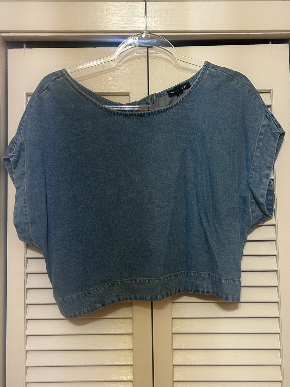 Blue Denim Crop Top NWOT